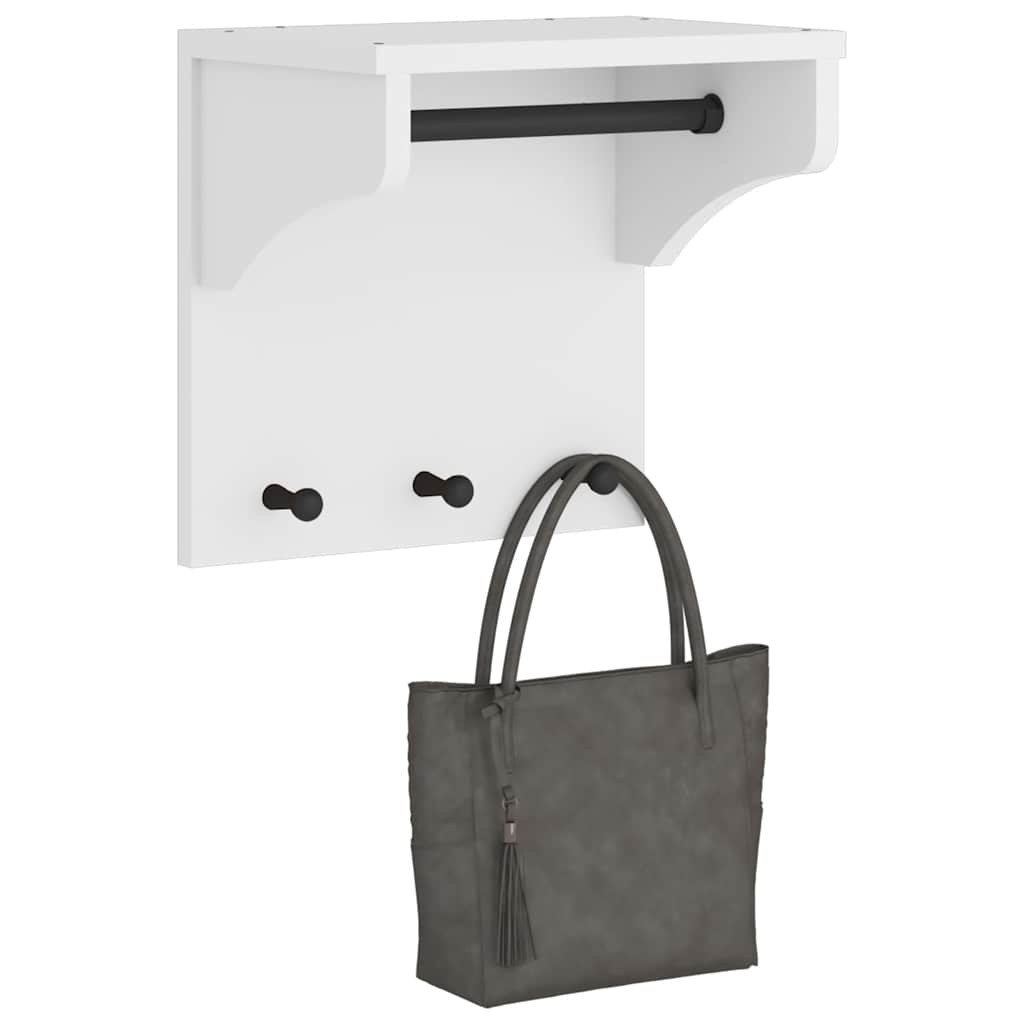 Wandgarderobe SANDNES Weiß 43x30x42 cm Massivholz Kiefer