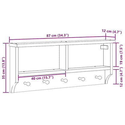 Wandgarderobe SANDNES 87x12x35 cm Massivholz Kiefer