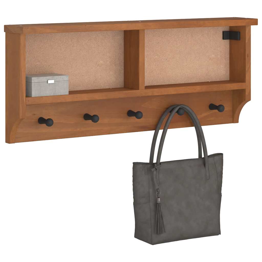 Wandgarderobe SANDNES 87x12x35 cm Massivholz Kiefer