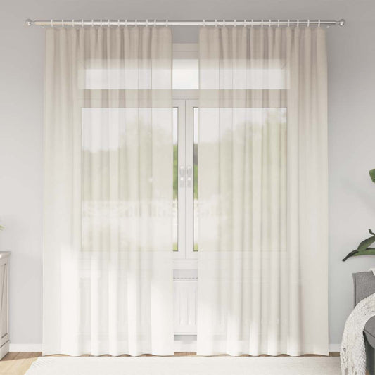 Voile Vorhänge mit Lasche 2 Stk. Creme