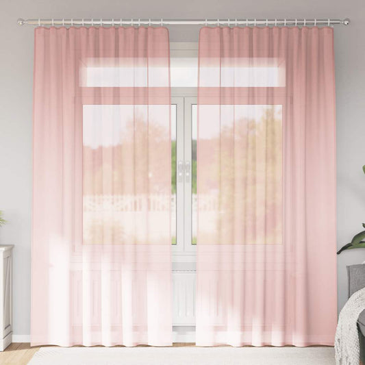 Voile Vorhänge mit Schlaufen 2 Stk. Rosa 140x225 cm