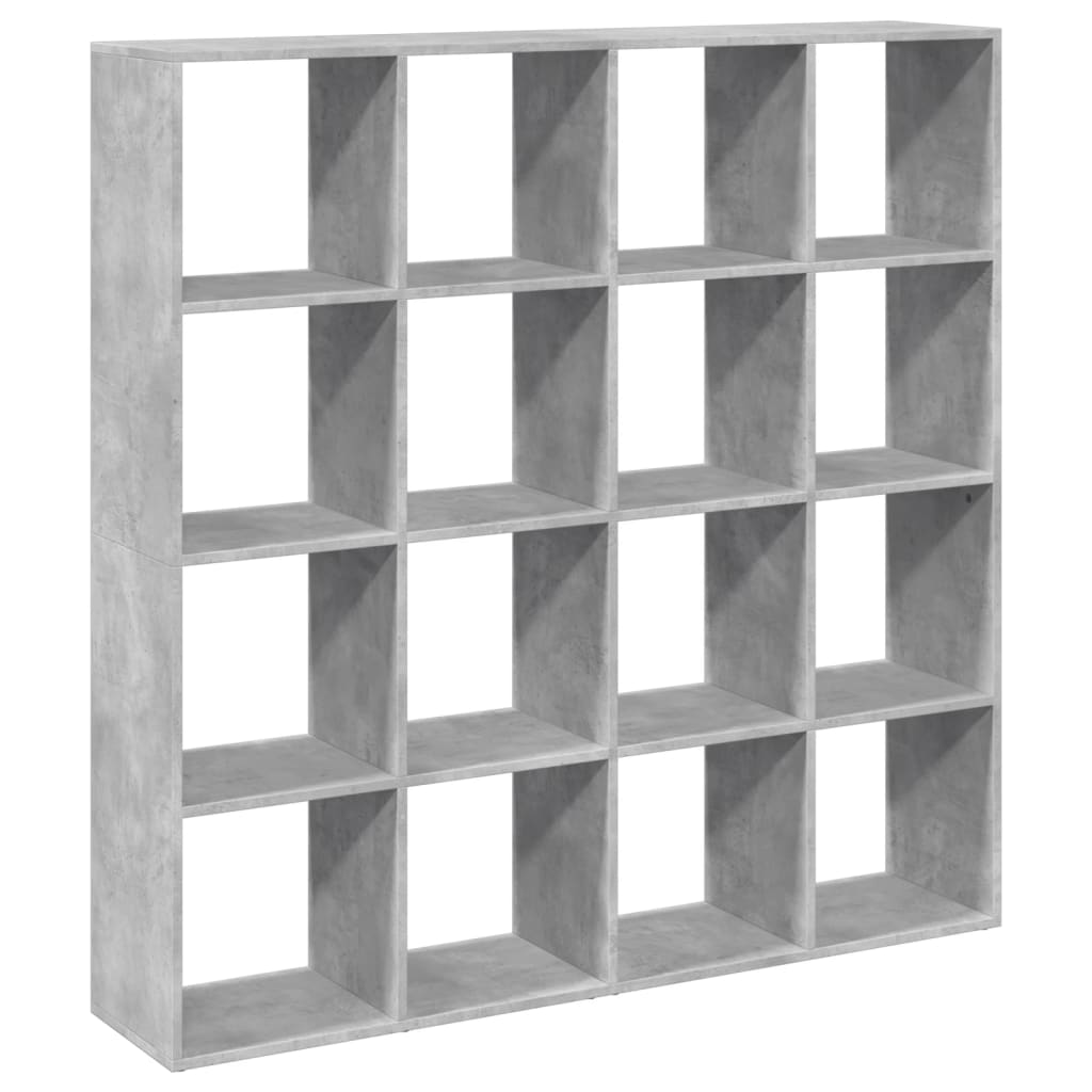 Bücherregal Betongrau 137,5x29x137,5 cm Holzwerkstoff