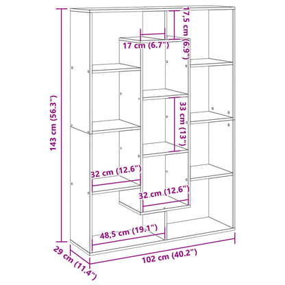 Bücherregal Sonoma-Eiche 102x29x143 cm Holzwerkstoff