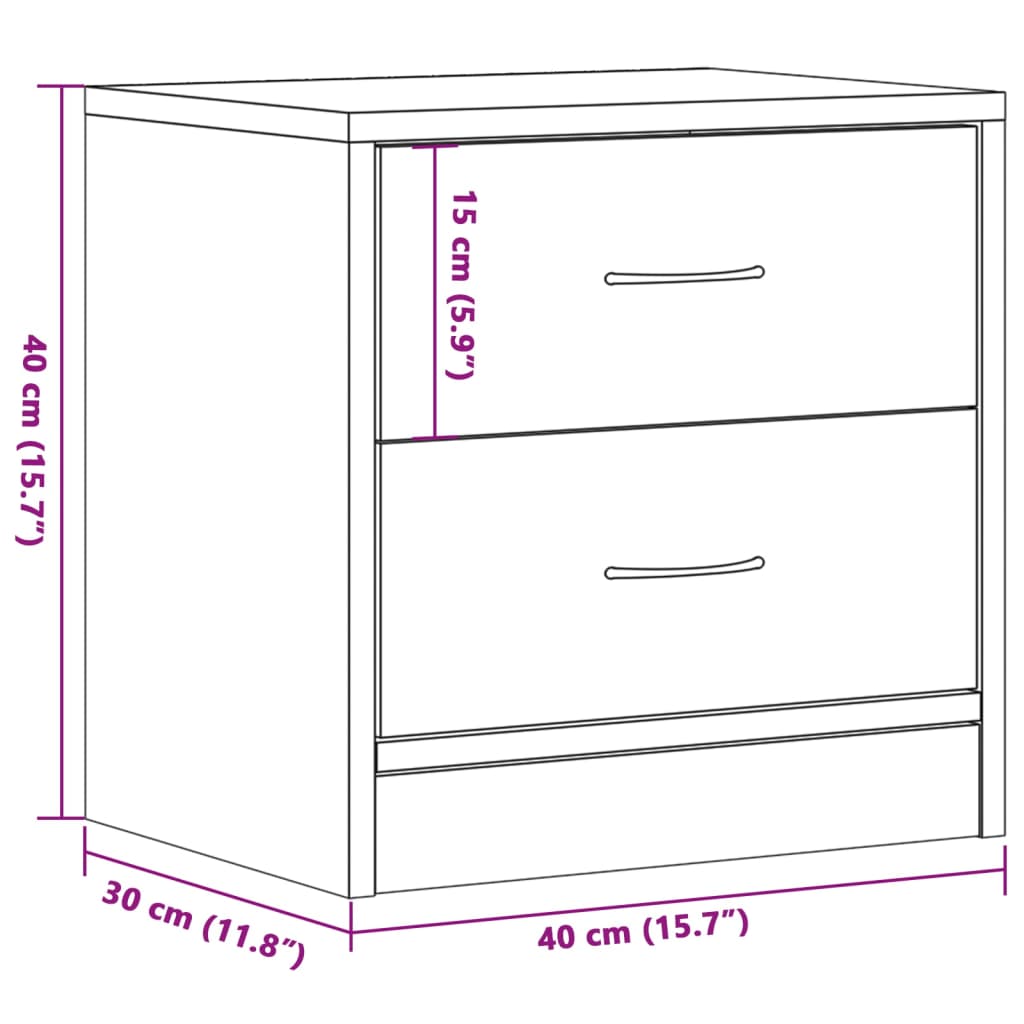 Nachttisch Altholz-Optik 40x30x40 cm Holzwerkstoff