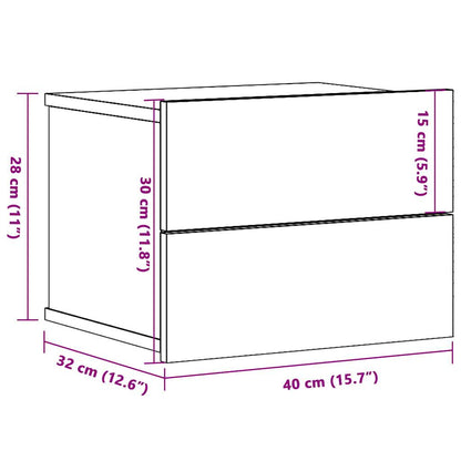 Wand-Nachttisch Altholz-Optik 40x32x30 cm