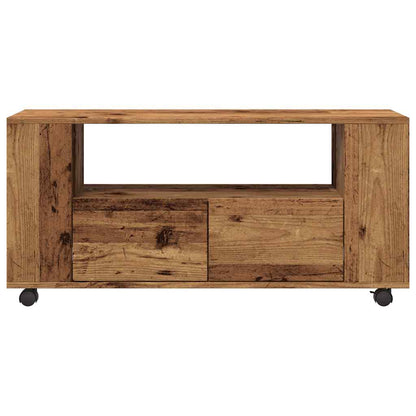 TV-Schrank mit Rollen Altholz-Optik 102x34,5x43cm Holzwerkstoff