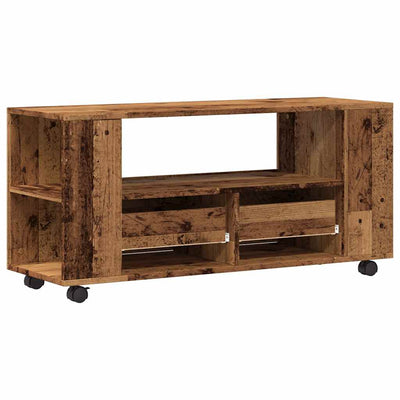 TV-Schrank mit Rollen Altholz-Optik 102x34,5x43cm Holzwerkstoff