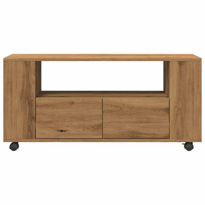 TV-Schrank mit Rollen Artisan-Eiche 102x34,5x43cm Holzwerkstoff