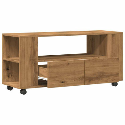 TV-Schrank mit Rollen Artisan-Eiche 102x34,5x43cm Holzwerkstoff