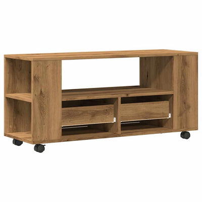 TV-Schrank mit Rollen Artisan-Eiche 102x34,5x43cm Holzwerkstoff