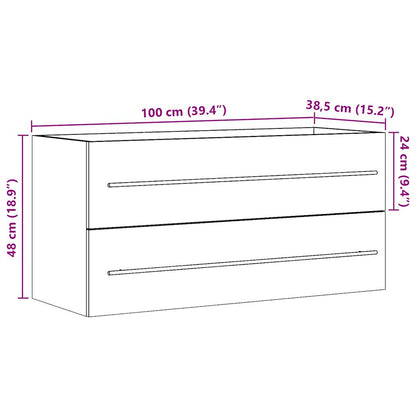 Waschbeckenunterschrank Sonoma-Eiche 100x38,5x48 cm