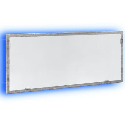 LED-Badspiegel Grau Sonoma 100x8,5x37 cm Holzwerkstoff