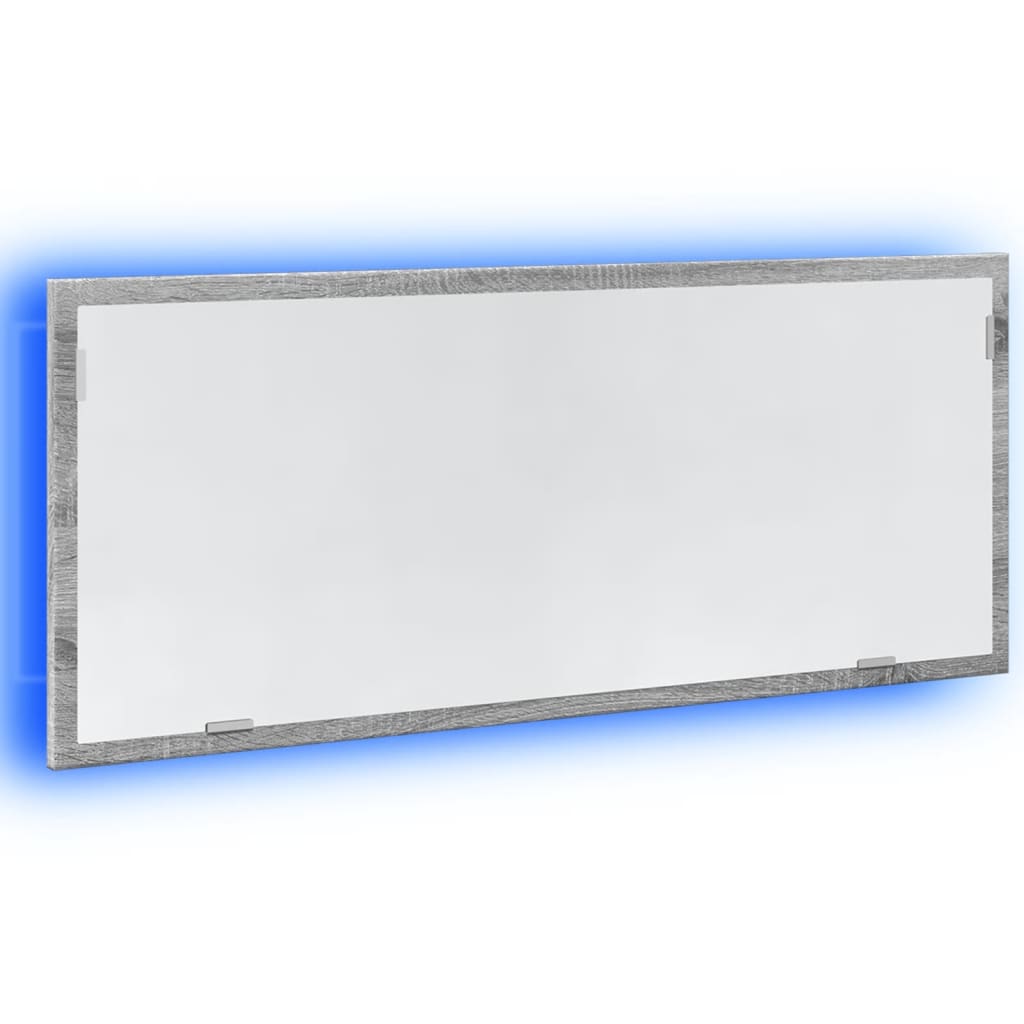 LED-Badspiegel Grau Sonoma 100x8,5x37 cm Holzwerkstoff