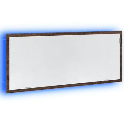 LED-Badspiegel Braun Eichen-Optik 100x8,5x37 cm Holzwerkstoff