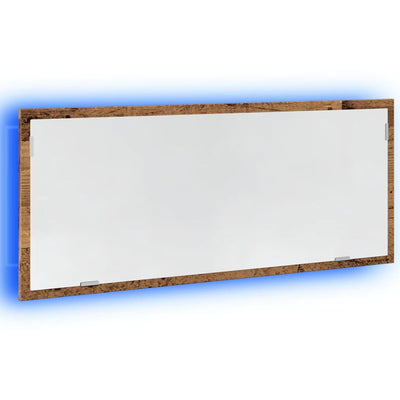 LED-Badspiegel Altholz-Optik 100x8,5x37 cm Holzwerkstoff