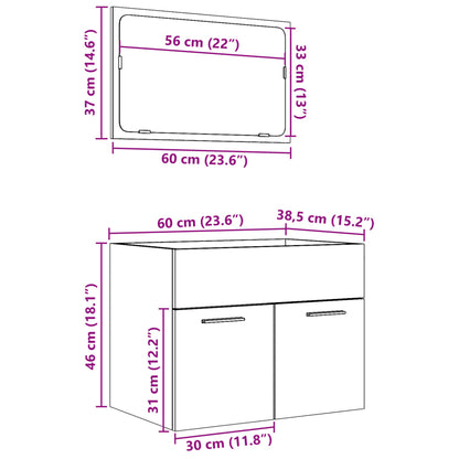 2-tlg. Badmöbel-Set Sonoma-Eiche Holzwerkstoff