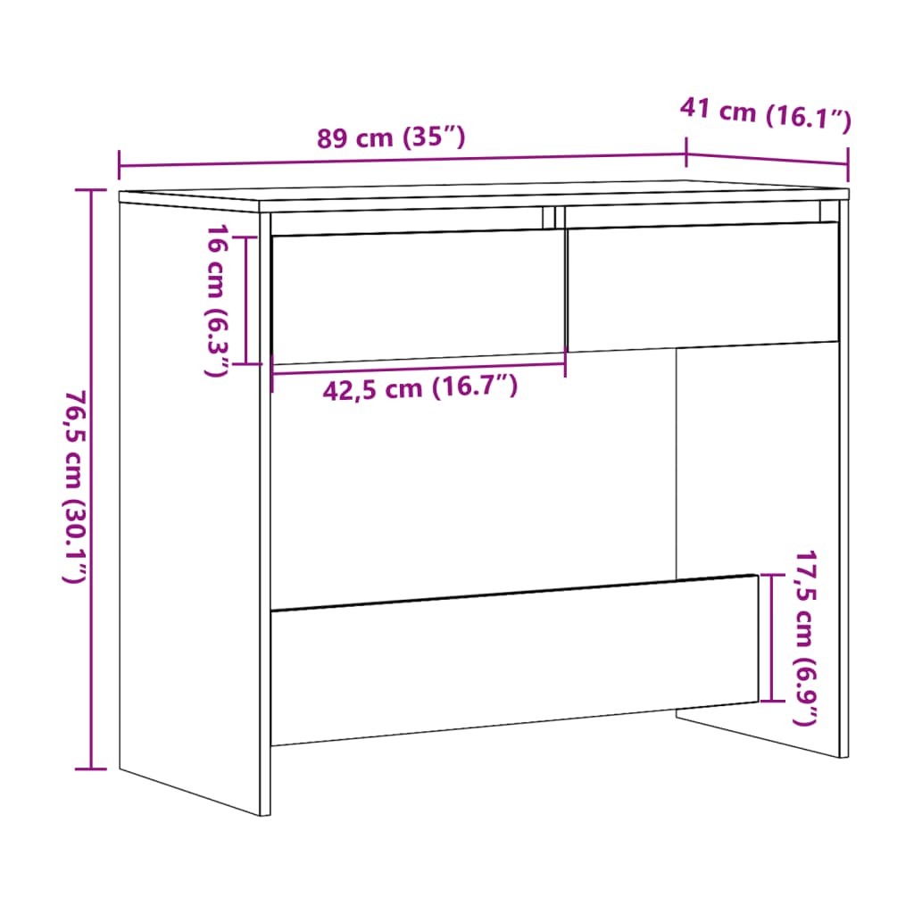 Konsolentisch Altholz-Optik 89x41x76,5 cm Holzwerkstoff