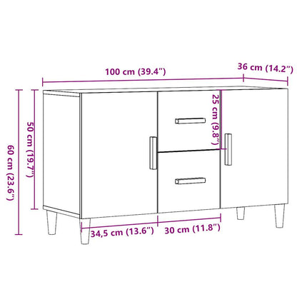 Sideboard Artisan-Eiche 100x36x60 cm Holzwerkstoff