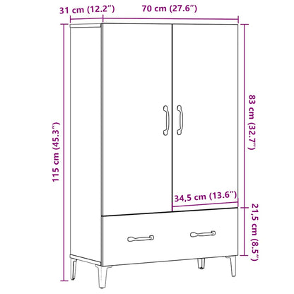 Highboard Altholz-Optik 70x31x115 cm Holzwerkstoff