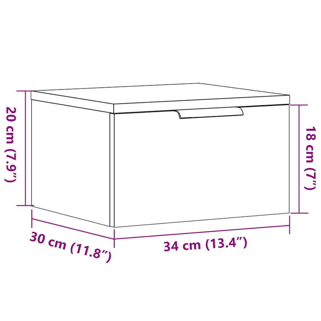 Wand-Nachttisch Altholz-Optik 34x30x20 cm