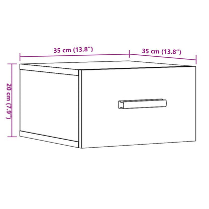 Wand-Nachttisch Altholz-Optik 35x35x20 cm