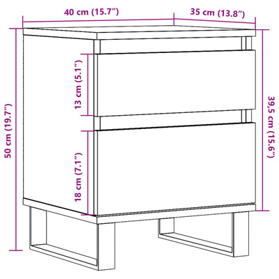 Nachttisch Artisan-Eiche 40x35x50 cm Holzwerkstoff