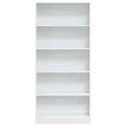 Bücherregal Hochglanz-Weiß 80x24x176 cm Holzwerkstoff