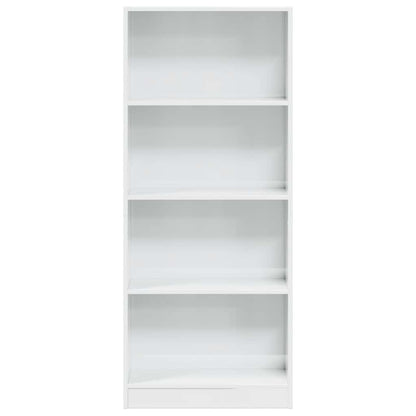 Bücherregal Hochglanz-Weiß 60x24x143 cm Holzwerkstoff