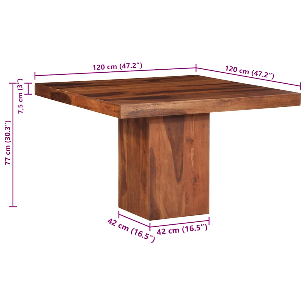 Esstisch 120x120x77 cm Massivholz Akazie