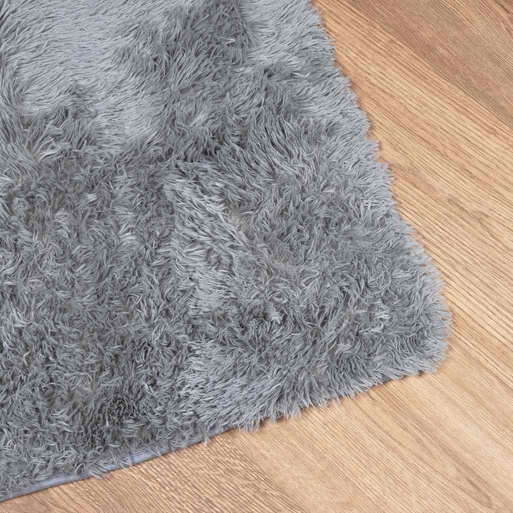 Teppich Shaggy Hochflor NAVARRA Hellgrau 60x100 cm Polyester