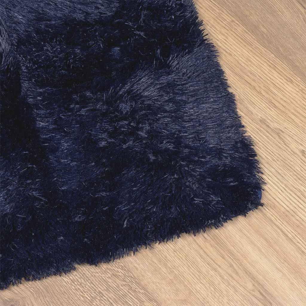 Teppich Shaggy Hochflor NAVARRA Marineblau 60x100 cm Polyester
