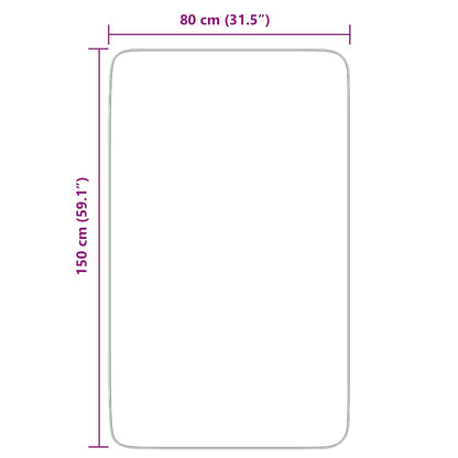 Teppich Shaggy Hochflor NAVARRA Hellgrau 80x150 cm Polyester