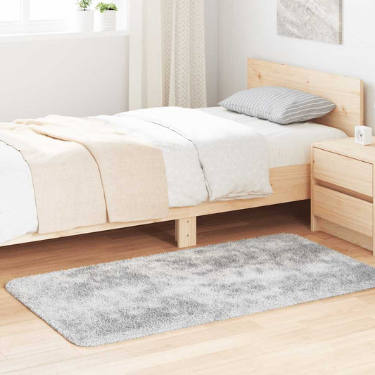 Teppich Shaggy Hochflor NAVARRA Silbergrau 80x150 cm Polyester