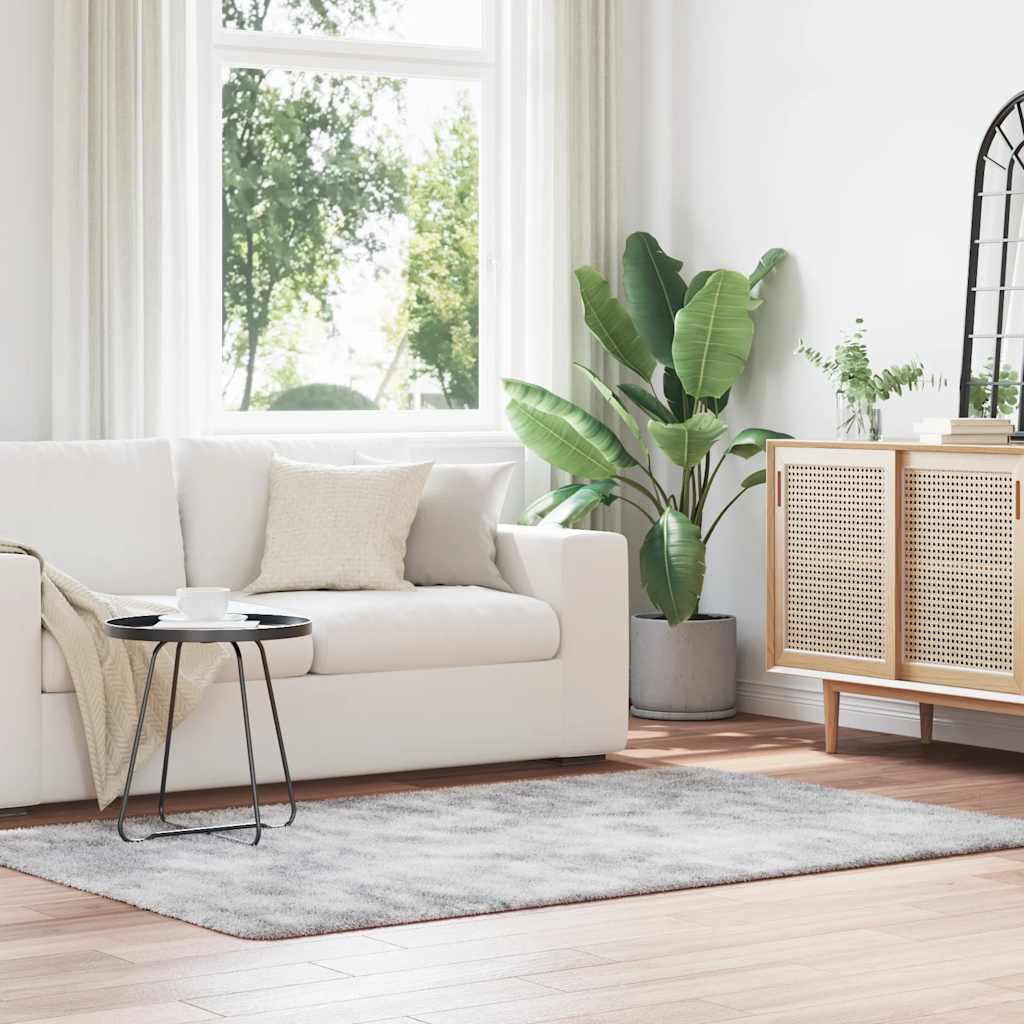 Teppich Shaggy Hochflor NAVARRA Silbergrau 130x200 cm Polyester