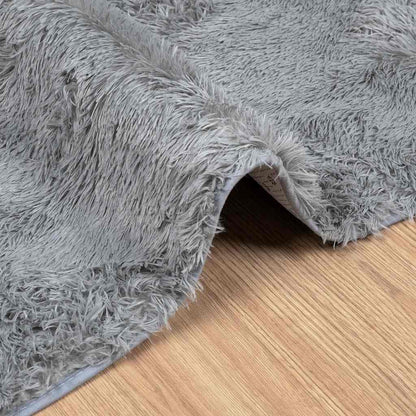 Teppich Shaggy Hochflor NAVARRA Silbergrau 160x230 cm Polyester