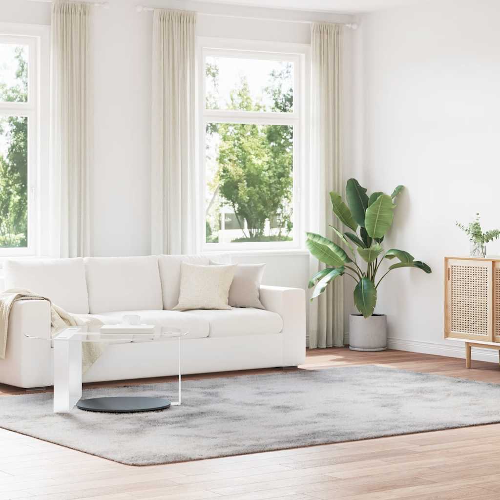 Teppich Shaggy Hochflor NAVARRA Silbergrau 240x340 cm Polyester