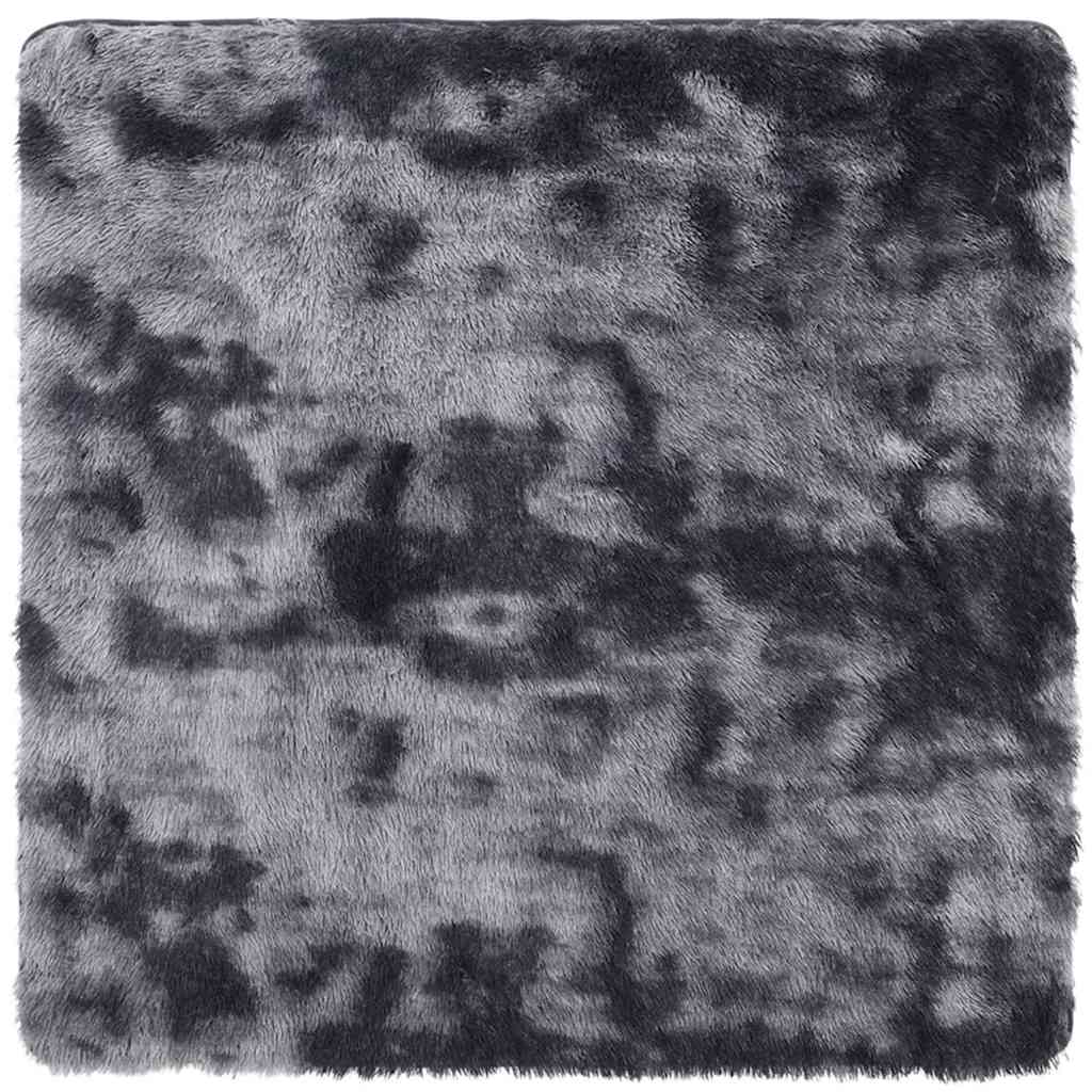 Teppich Shaggy Hochflor NAVARRA Dunkelgrau 120x120 cm Polyester