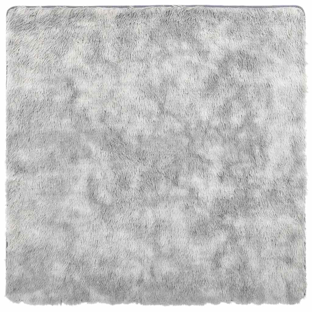 Teppich Shaggy Hochflor NAVARRA Silbergrau 120x120 cm Polyester