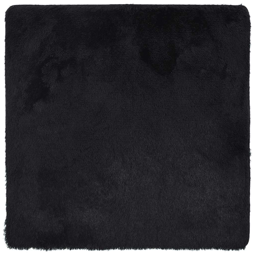 Teppich Shaggy Hochflor NAVARRA Schwarz 160x160 cm Polyester