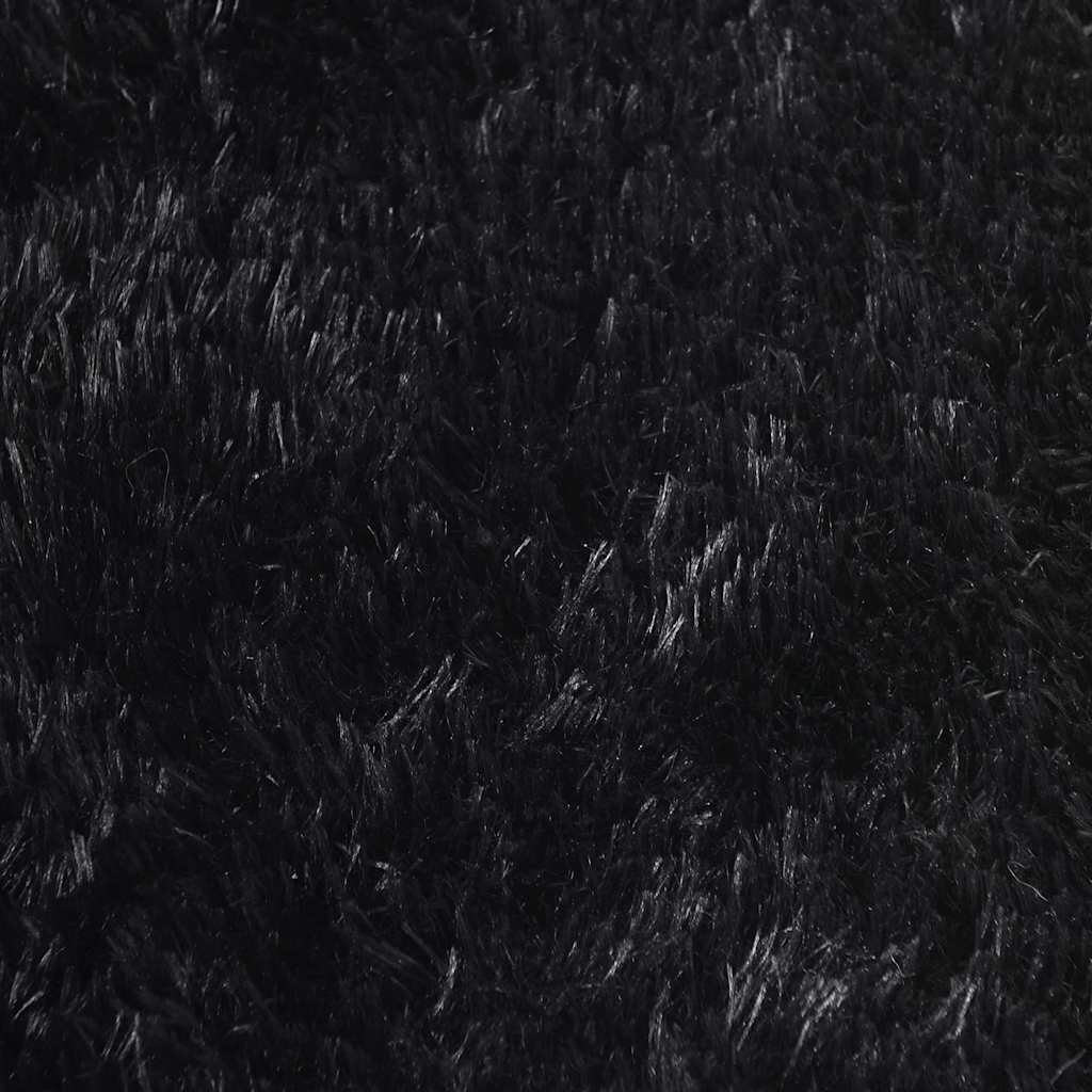 Teppich Shaggy Hochflor NAVARRA Schwarz 160x160 cm Polyester