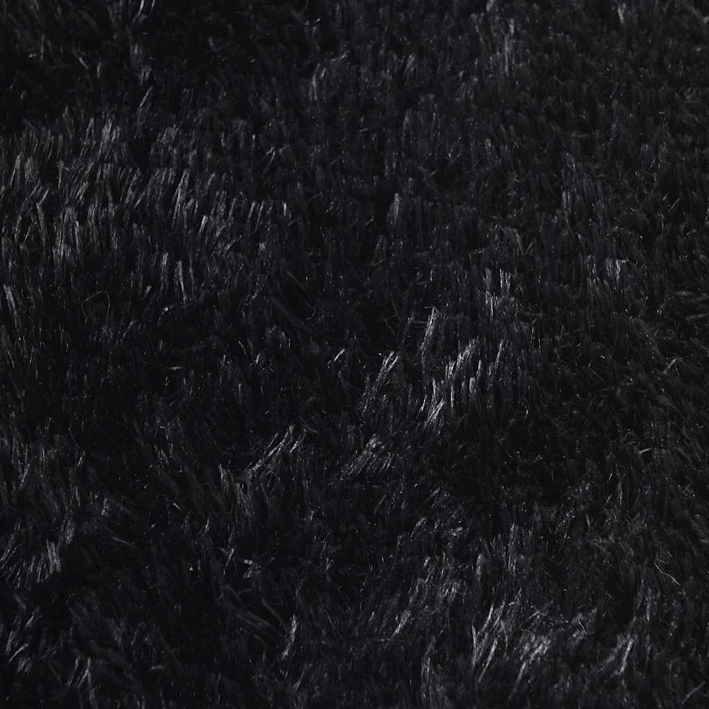 Teppich Shaggy Hochflor NAVARRA Schwarz 200x200 cm Polyester