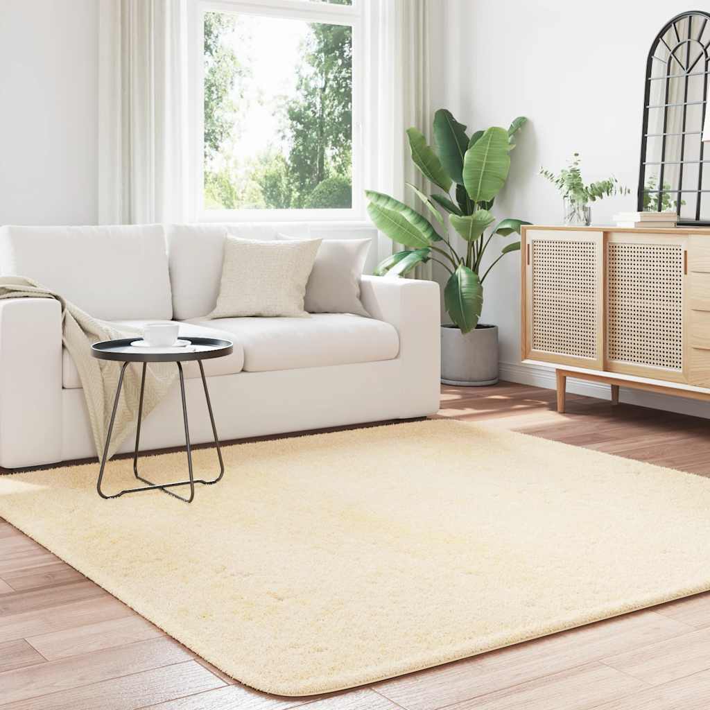 Teppich Shaggy Hochflor NAVARRA Creme 200x200 cm Polyester