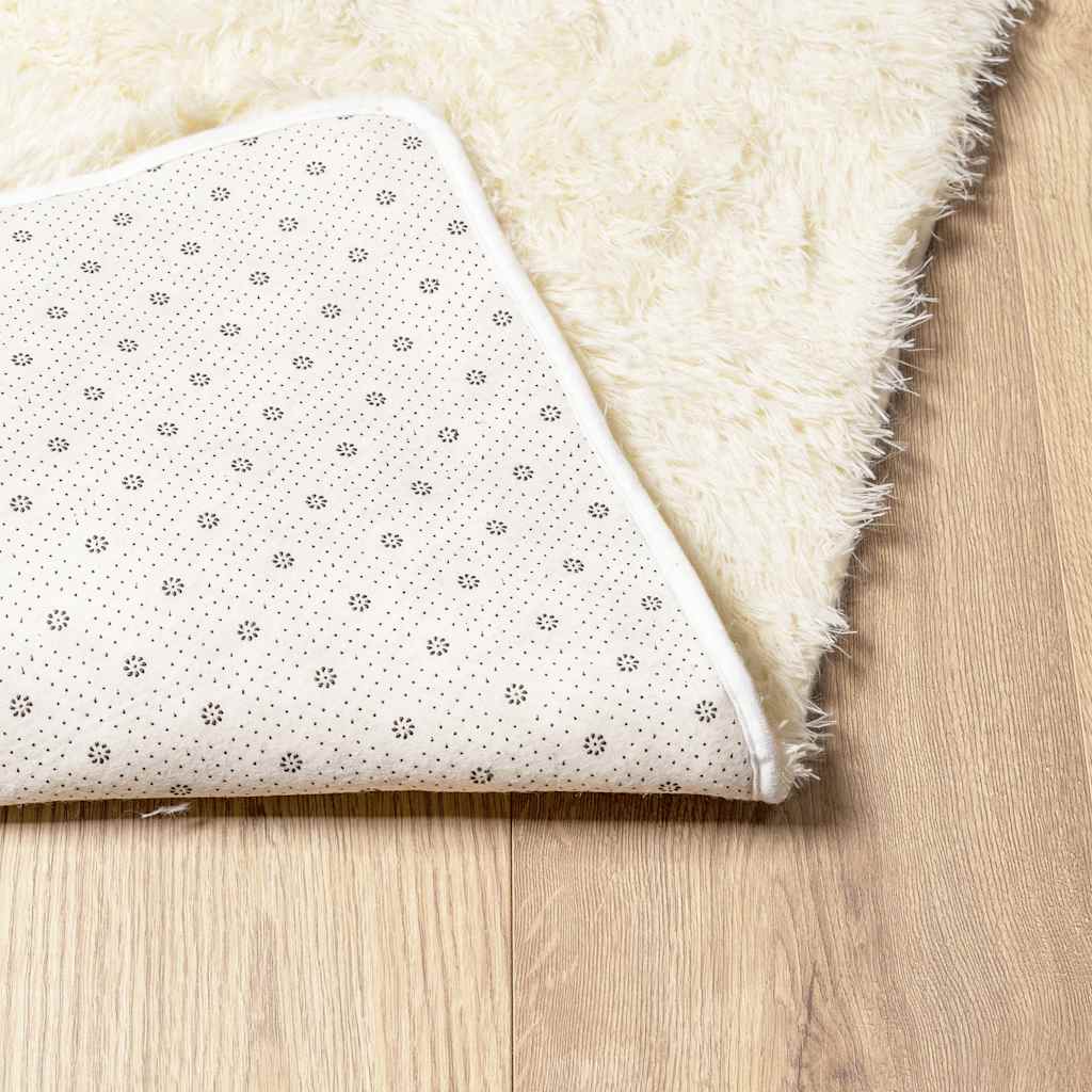 Teppich Shaggy Hochflor NAVARRA Creme 200x200 cm Polyester