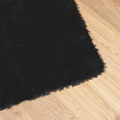 Teppich Shaggy Hochflor NAVARRA Schwarz 240x240 cm Polyester
