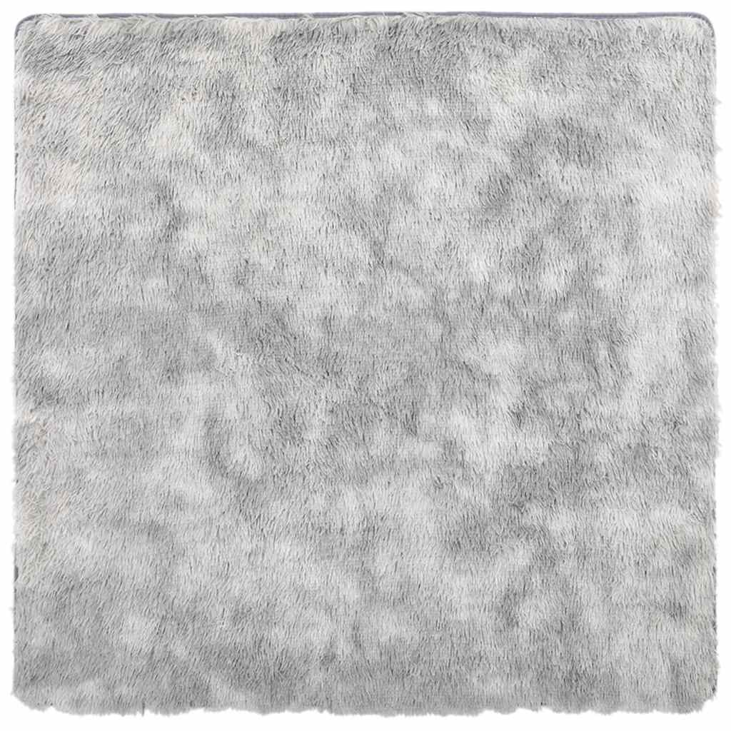 Teppich Shaggy Hochflor NAVARRA Silbergrau 240x240 cm Polyester