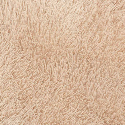 Teppich Shaggy Hochflor NAVARRA Beige 100x100 cm Polyester