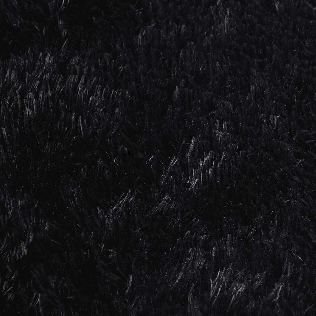 Teppich Shaggy Hochflor NAVARRA Schwarz 100x100 cm Polyester