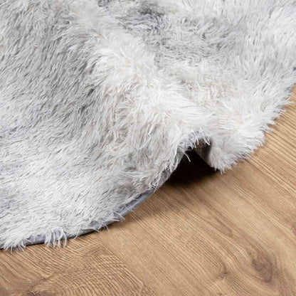 Teppich Shaggy Hochflor NAVARRA Silbergrau 100x100 cm Polyester