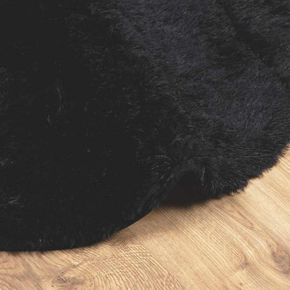 Teppich Shaggy Hochflor NAVARRA Schwarz 120x120 cm Polyester