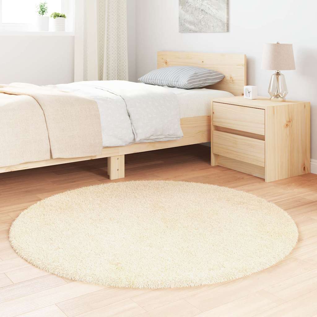 Teppich Shaggy Hochflor NAVARRA Creme 120x120 cm Polyester